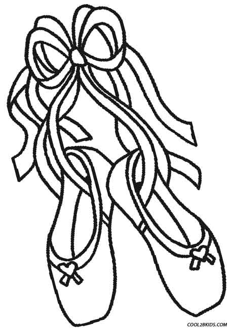 Coloring Page Of Ballet Slippers - Coloring Pages