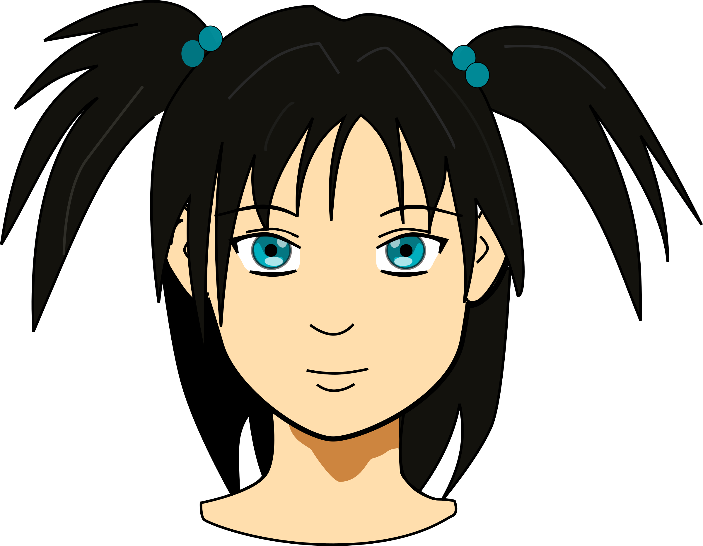 Girl head head clipart