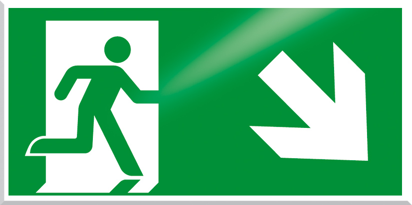 Photoluminescent Emergency & Fire Safety Signs in plus 55/8 luminance