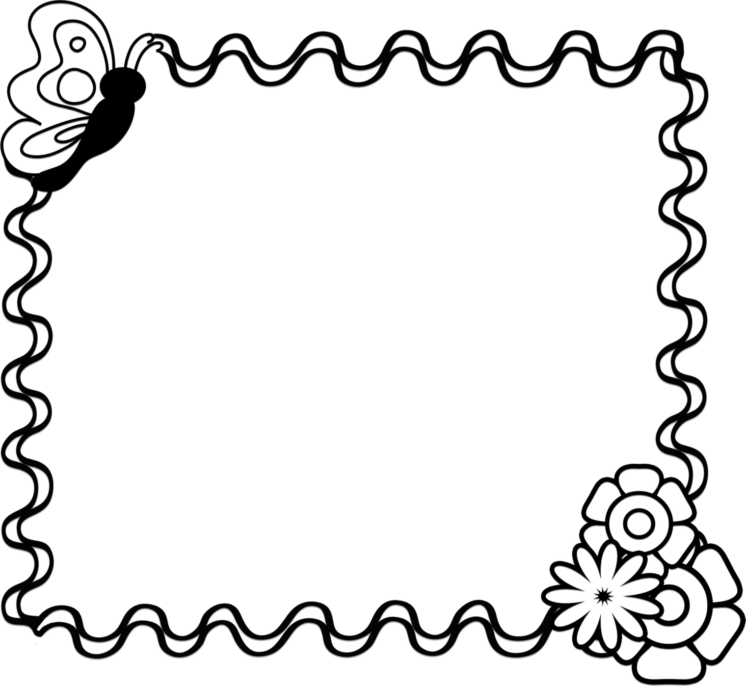 Black Star Border Powerpoint Clipart - Free to use Clip Art Resource