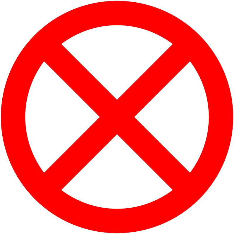 no sign x SVG