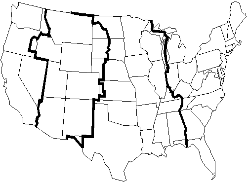 United States Map With Time Zones Printable