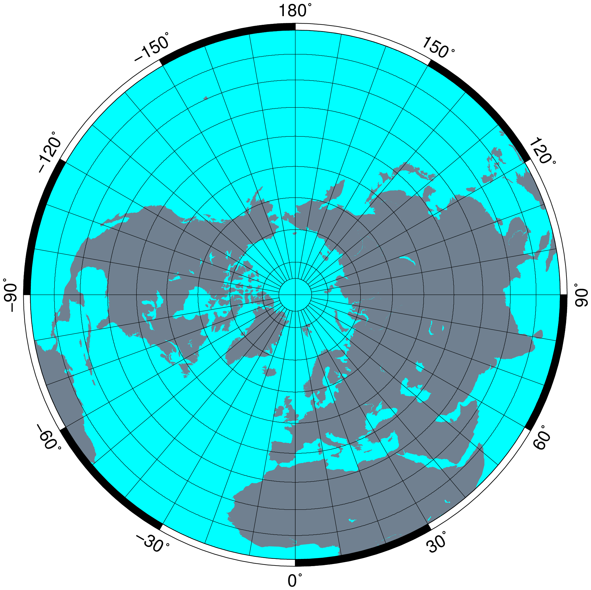 Сколько проживает людей в северном полушарии. Полярная азимутальная равнопромежуточная проекция постеля. Азимутальная проекция Северный полюс. Азимутальная проекция Южного полюса. Северное полушарие на карте.