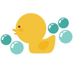 Rubber duck with bubbles clipart