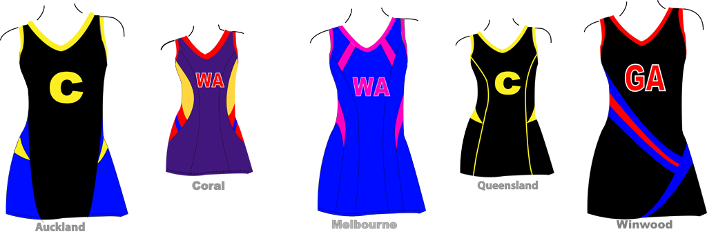 Netball Dresses, Netball Tops Skirts & Skorts.