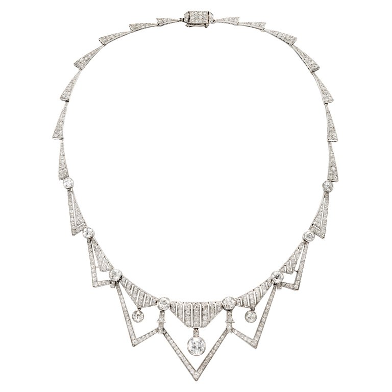 An Art Deco Diamond Necklace at 1stdibs