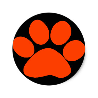 Orange Paw Print Stickers | Zazzle