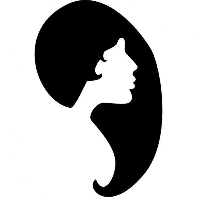 Female hair shape and face silhouette Icons | Free Download