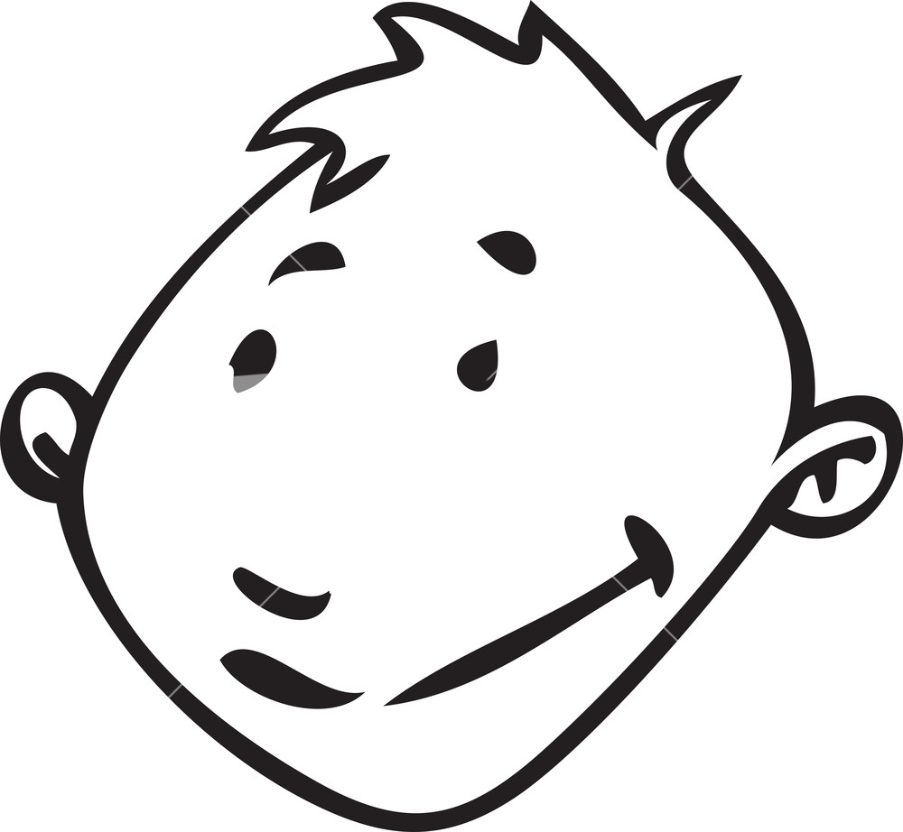 Smiling Cartoon Girl Face