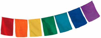 Blank 7 Flag Set - Rainbow | Prayer Flags in English
