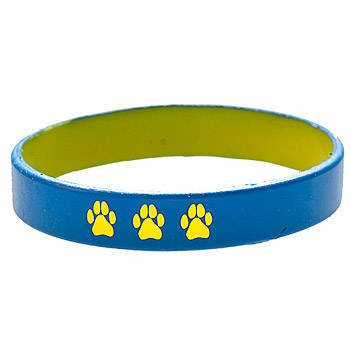 Blue and Yellow Paw Print Wrist Band