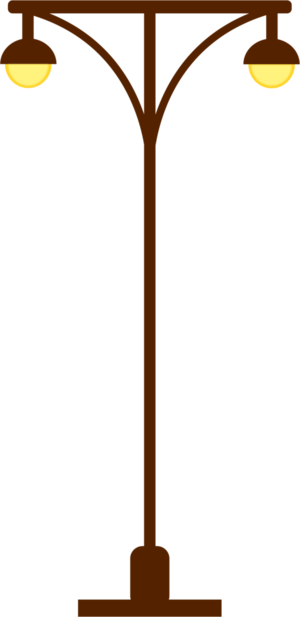 Street Lamp Post Light Post two lights - vector Clip Art