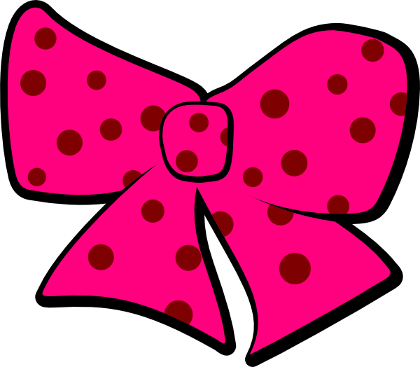Pink Polka Dot Bow Clipart