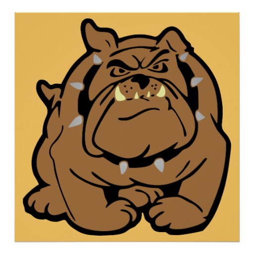 Red Bulldog. Dog Cartoon. Posters