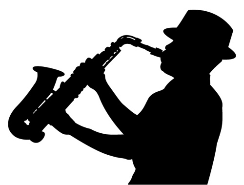 Playing Saxophone Silhouette