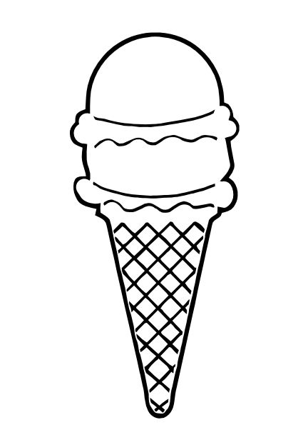 ice-cream-cone-outline-hi.png (432×595) | Teach | Pinterest