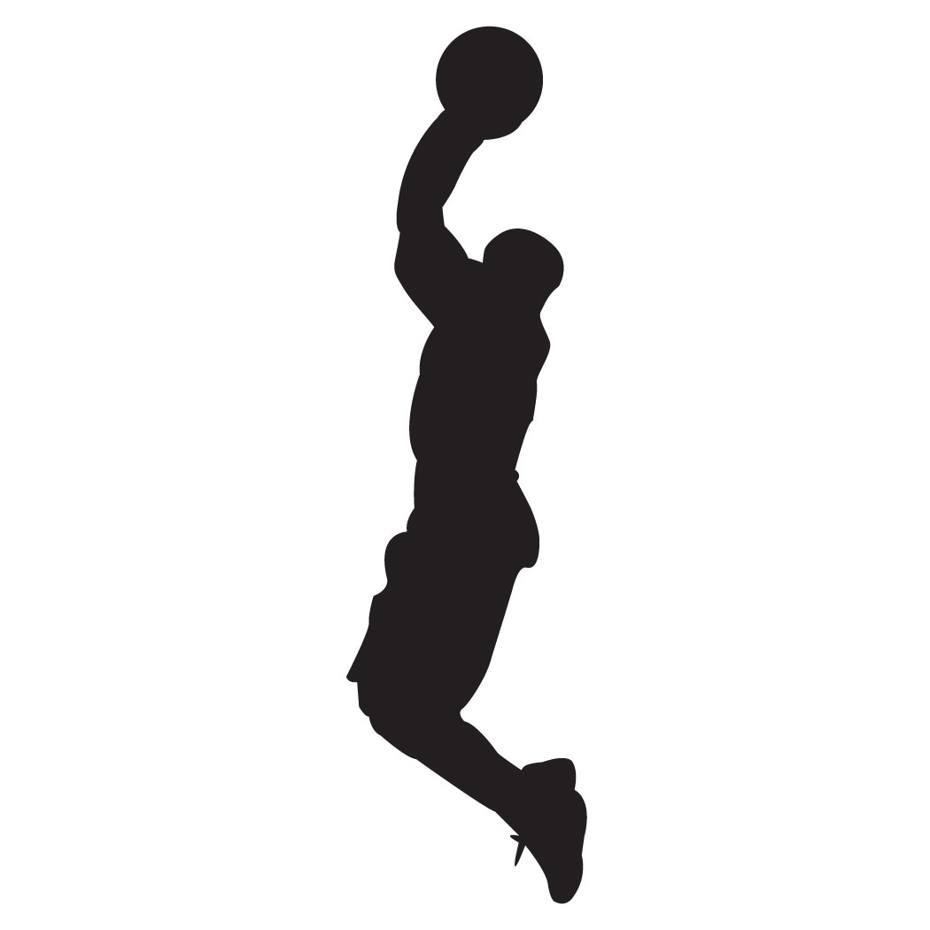 Basketball Tshirt Short Sleeve Basketball Player Silhouette - ClipArt ...