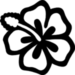 Hibiscus Flower outline Sticker - Car Stickers