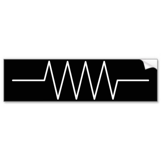 resistor_black bumper sticker from Zazzle.