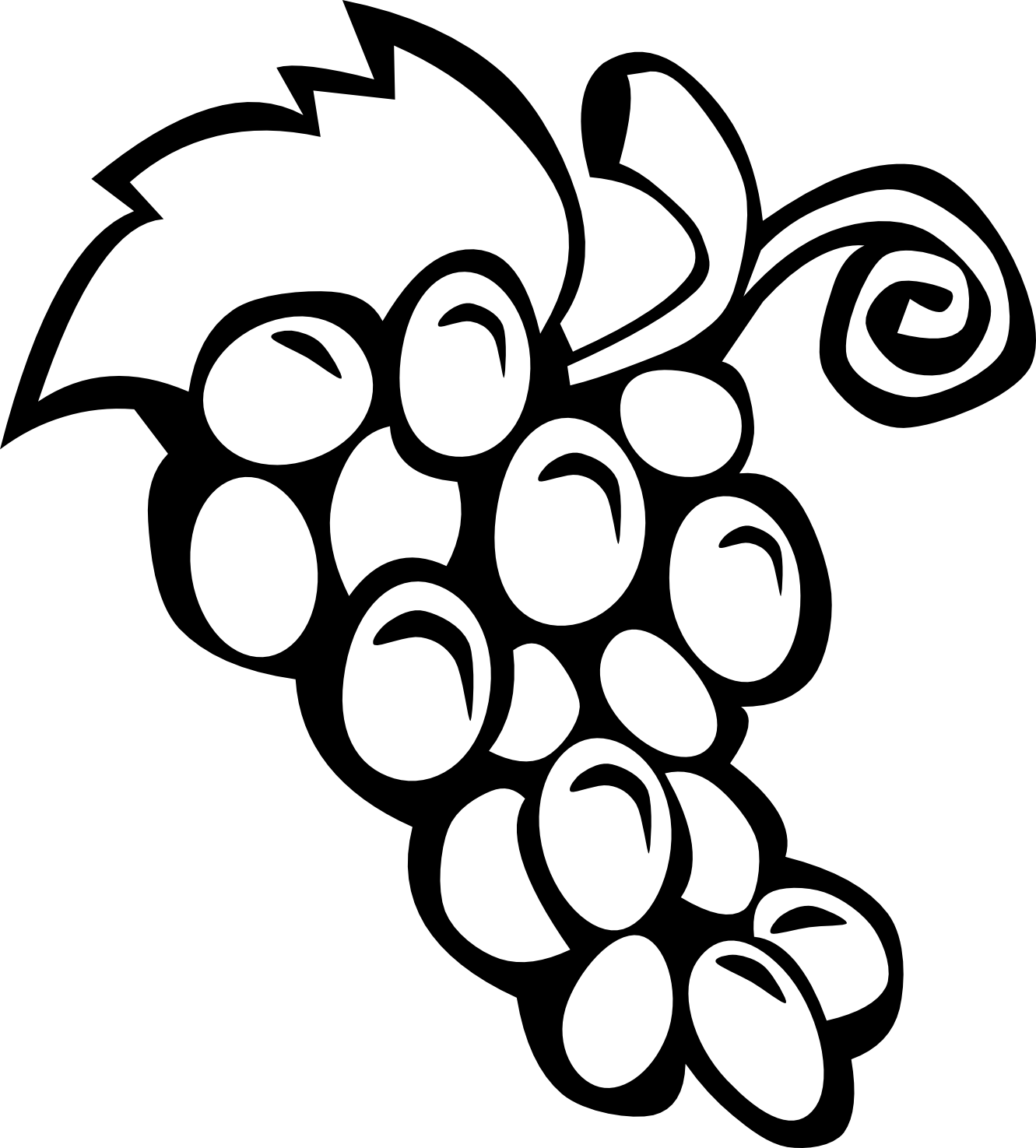 simple fruit ff menu 6 black white line art ...