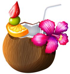 Coconut drink clipart