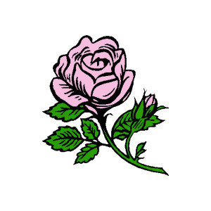 Black and white rose bud clip art