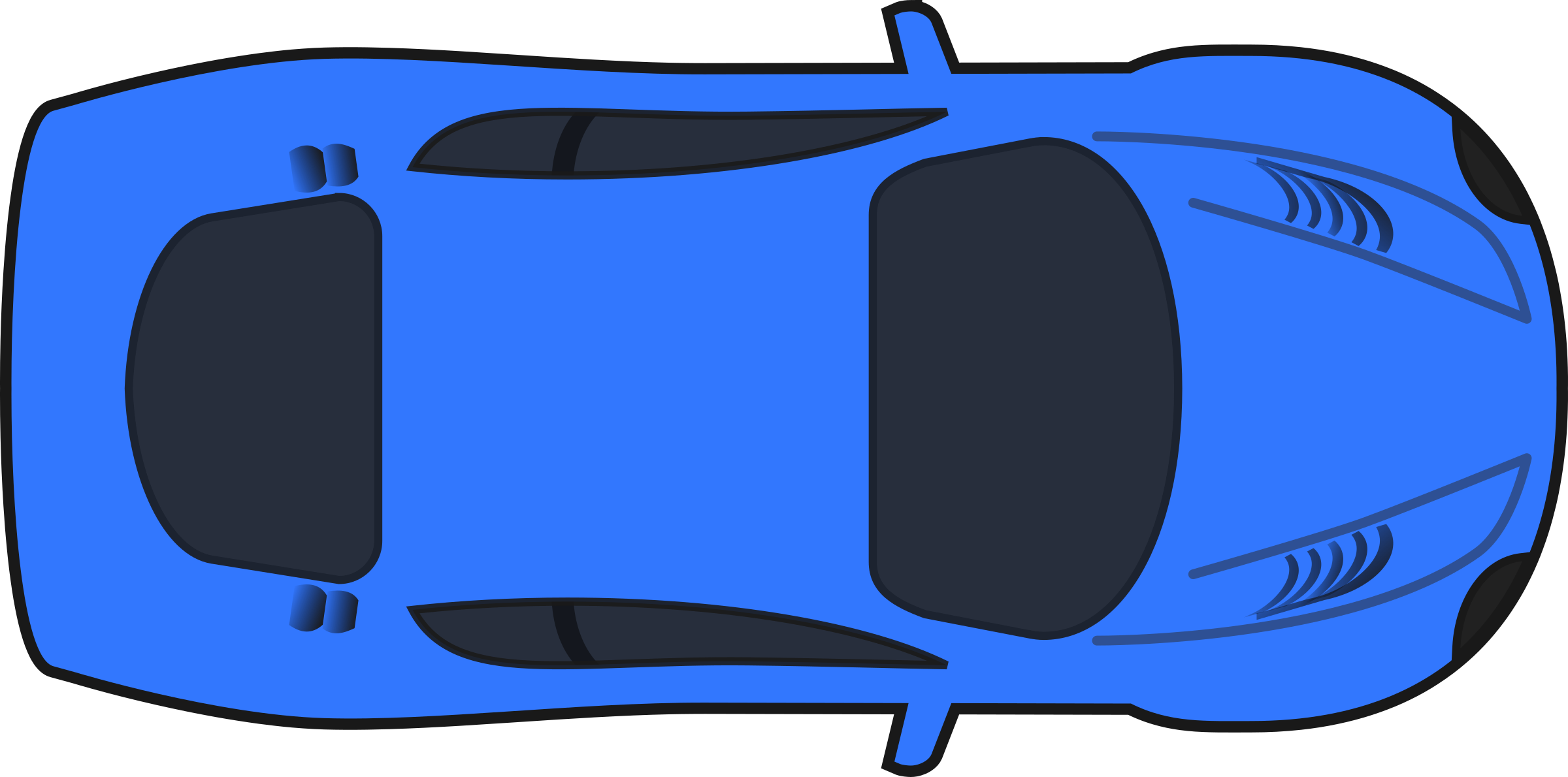 Clipart - Dark Blue Racing Car (Top View)