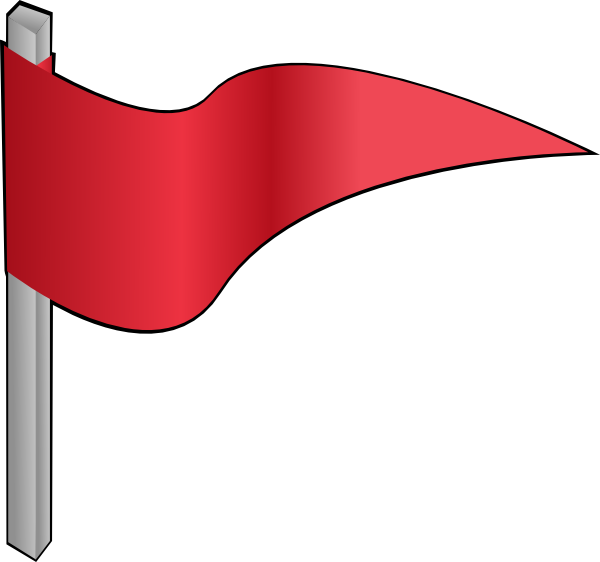 Red flag animated clipart