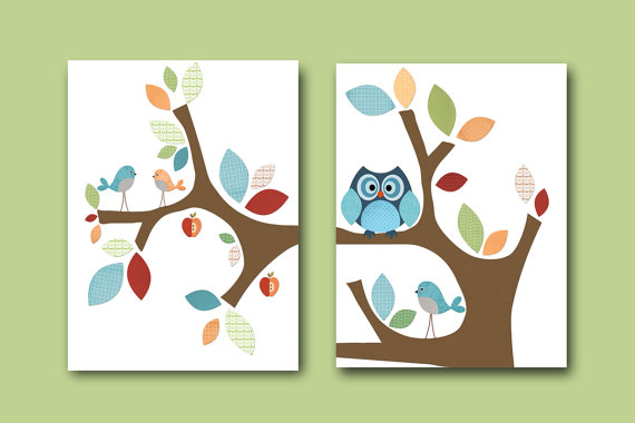 Art for kids Kids Art print Baby Boy Nursery Baby by artbynataera