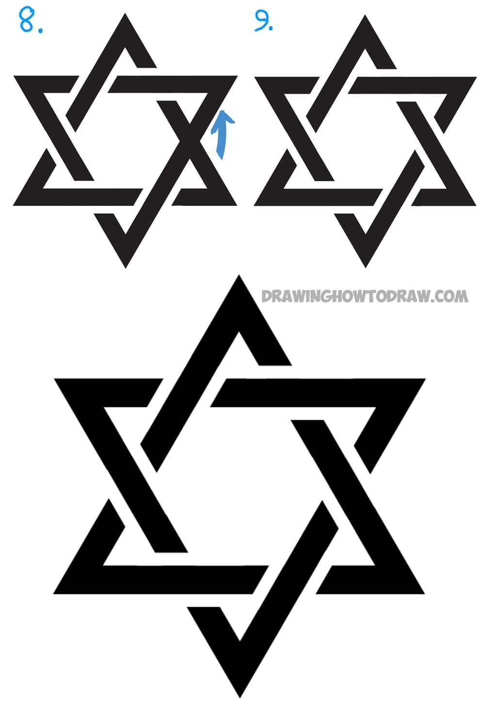 How to Draw the Star of David (The Jewish Star) with Easy Steps ...