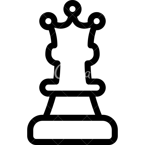 Rook Chess Piece Outline - Icons by Canva