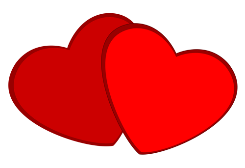 Clipart two hearts
