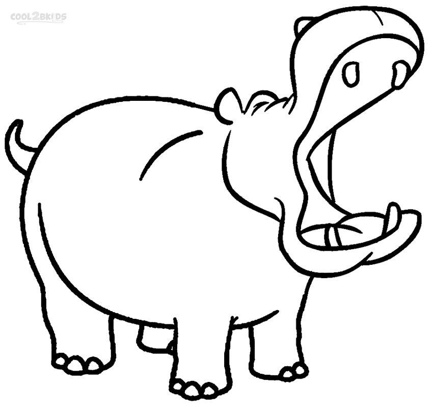 Hippo Coloring Pages within Free Printable Hippo Coloring Pages ...