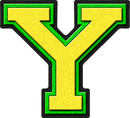Presentation Alphabets Yellow & Kelly Green Varsity Letter Y ...