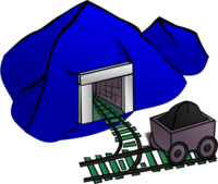 mountain coal mine with railroad - vector Clip Art