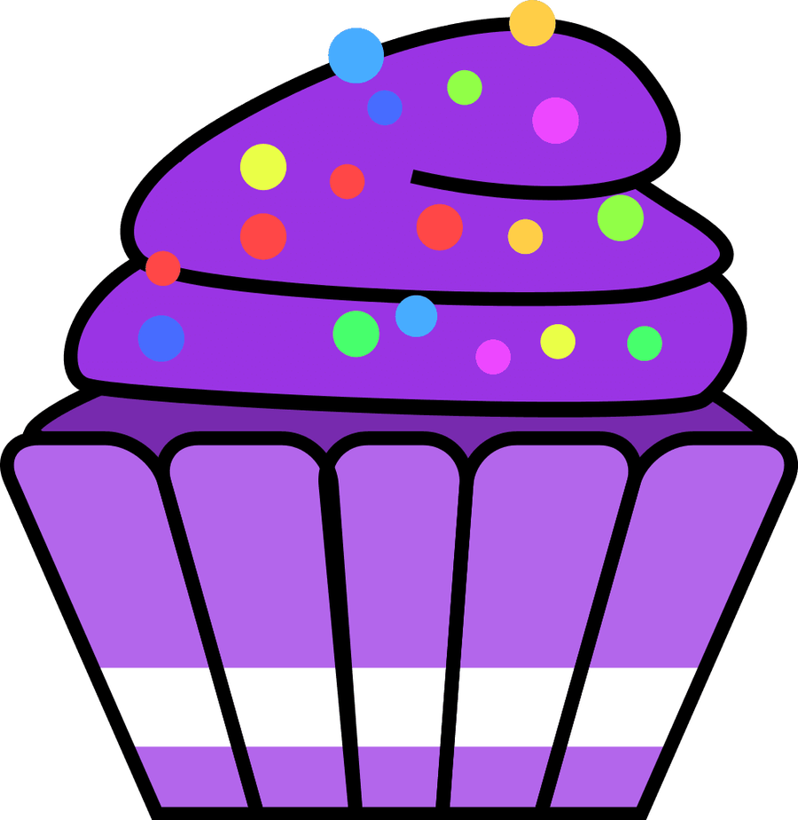 Purple cupcake clipart
