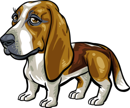 Sad Basset Hound Clip Art, Vector Images & Illustrations