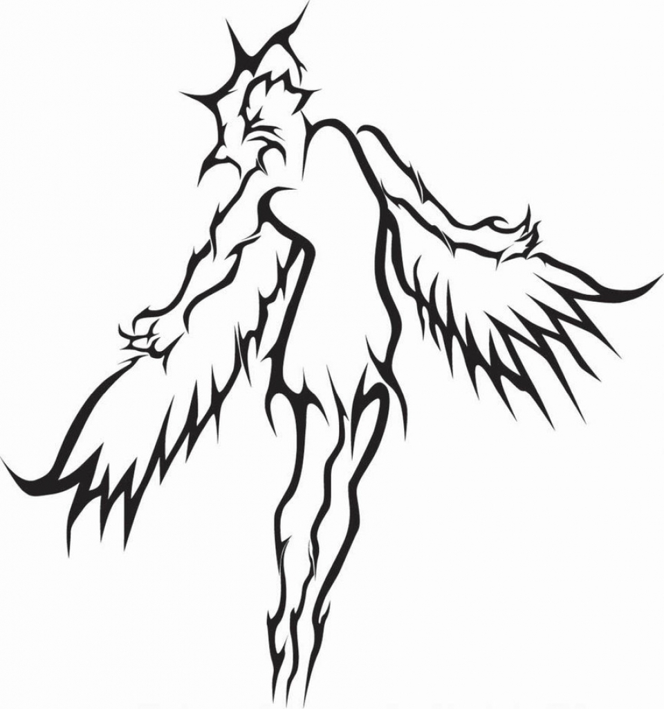 Angel Tribal Tattoos Ba Angel Tribal Wings Tattoo Design Fresh ...