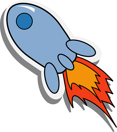 Cartoon space rocket" by MrsAlexSmith | Redbubble