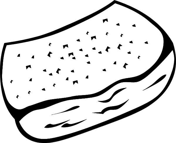 bread piece outline for fast food menu - vector Clip Art