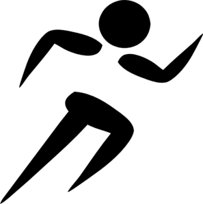 People running silhouette clipart black and white