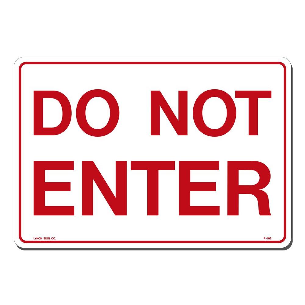 Lynch Sign 14 in. x 10 in. Red on White Plastic Do Not Enter Sign ...