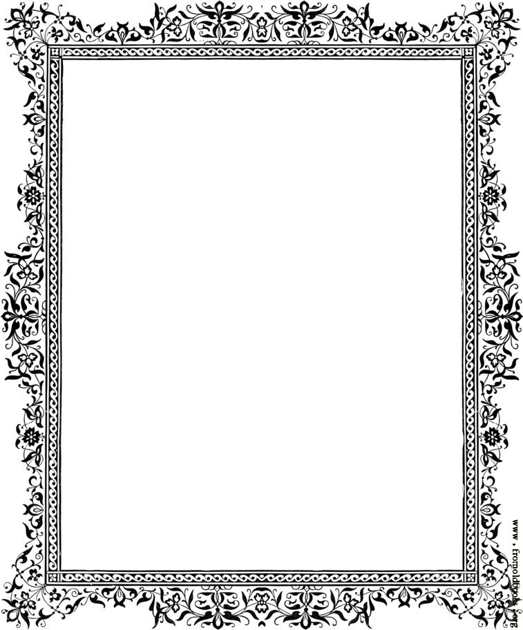 Decorative clip-art Victorian border, Black and White