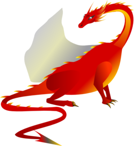Red dragon clipart