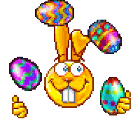 Easter Happy Chocolate Bunny Eating Sign Smilie Smiley Emoticon ...