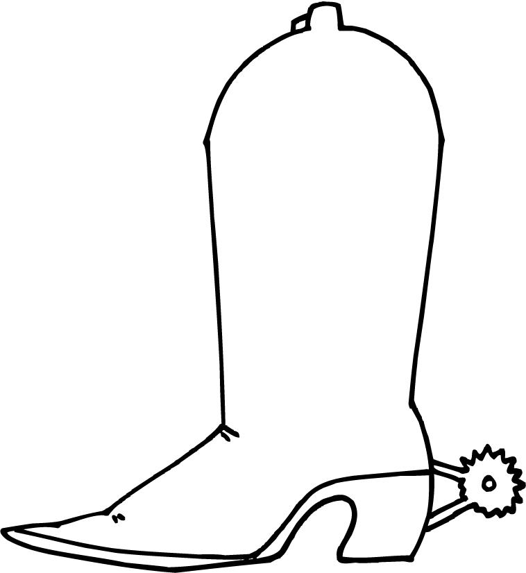 Cowboy boot outline clipart