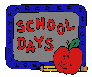 School clipart for september calendar