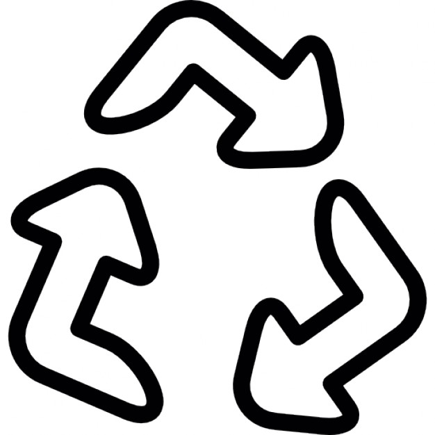 Recycle symbol outline of three arrows Icons | Free Download