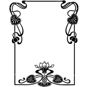 Floral art nouveau frame vector - Polyvore