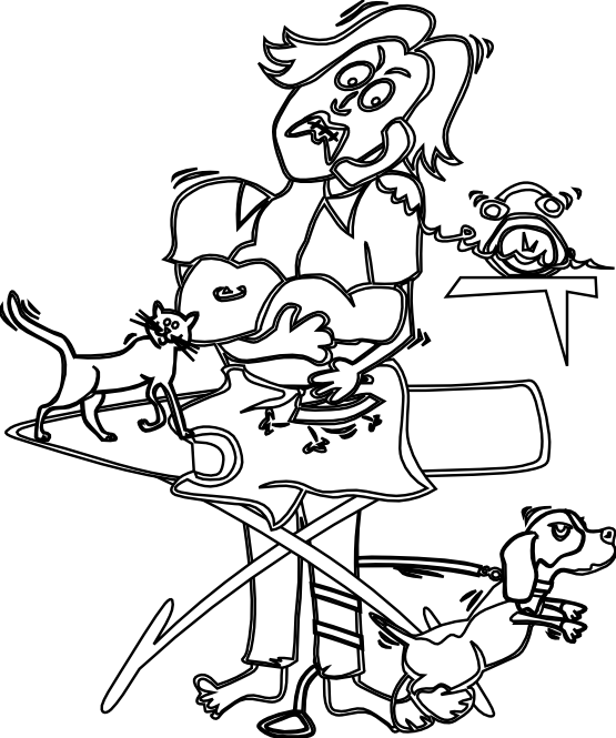 Busy Mom Black White Line Art Coloring Book Colouring Letters ...